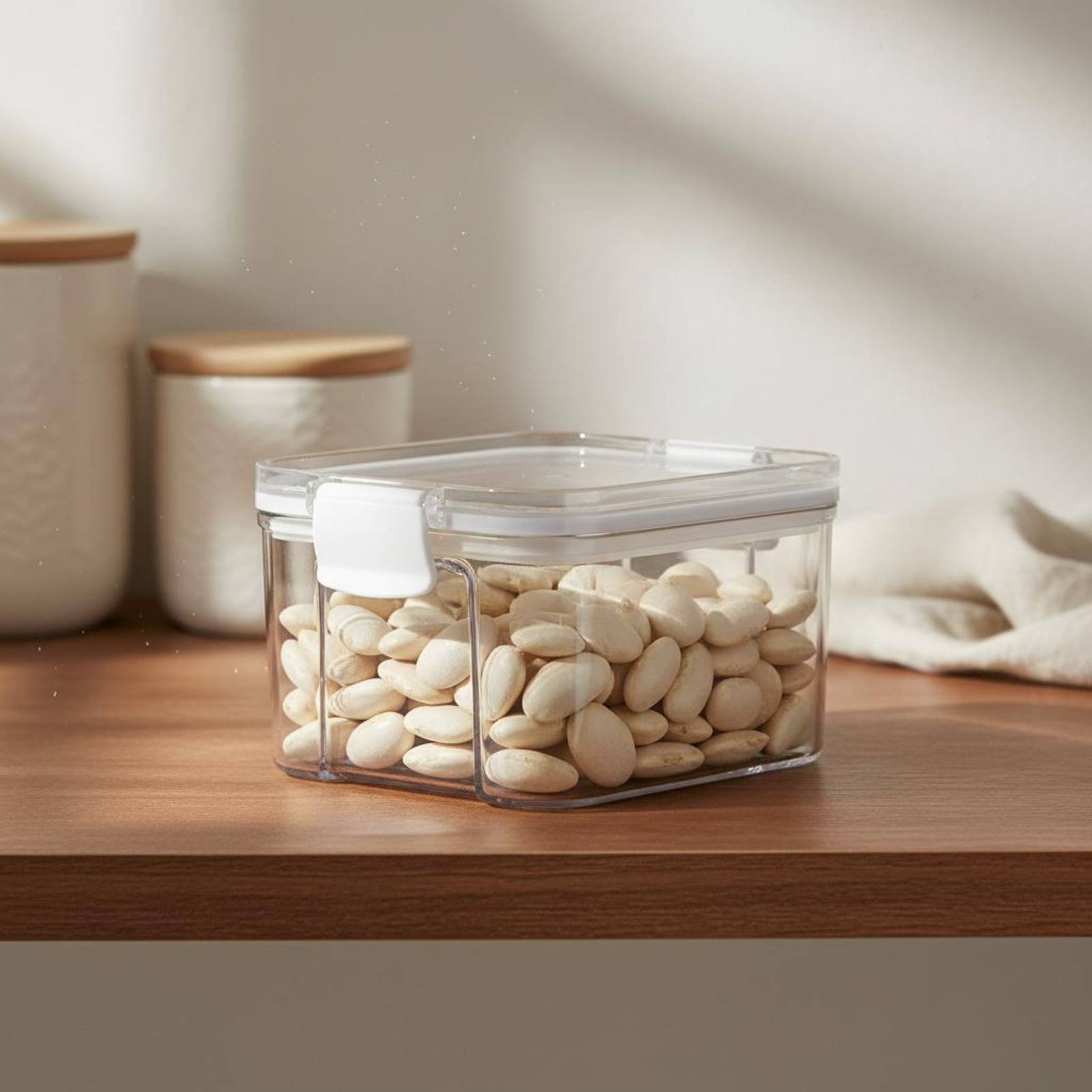 Food Storage Containers - ภาชนะเก็บอาหารสุญญากาศ ทนความชื้น กระปุกเก็บธัญพืชแบบปิดผนึก ภาชนะพลาสติกใสสำหรับวางบนเคาน์เตอร์