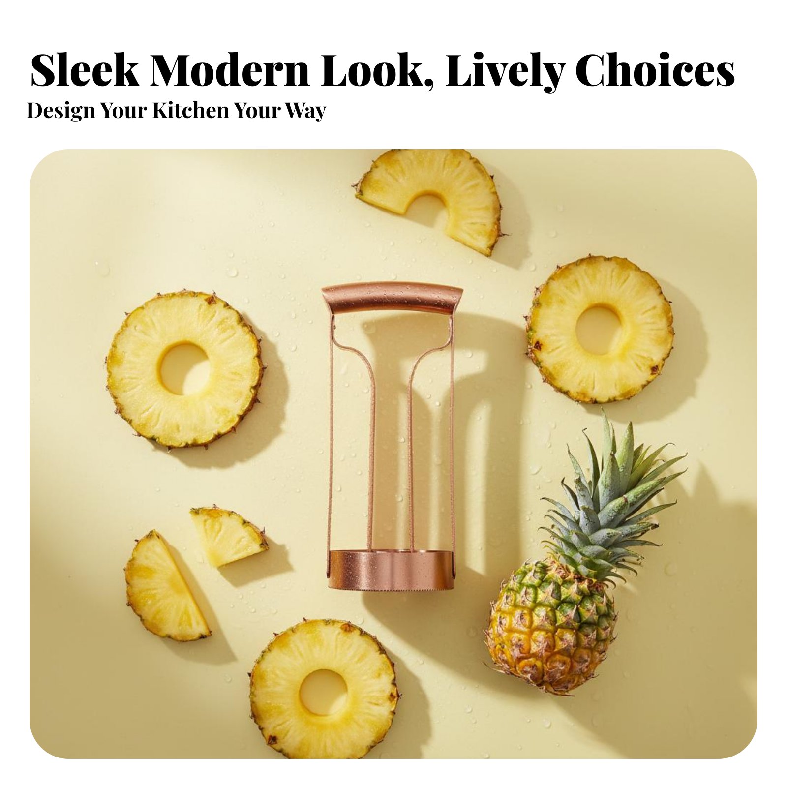 Kitchen Gadgets And Tools - เครื่องตัดสับปะรดสแตนเลส ตัดแกนและหั่นเป็นชิ้น เครื่องตัดสับปะรดสแตนเลส อุปกรณ์ครัว ใช้งานง่าย ประหยัดแรง