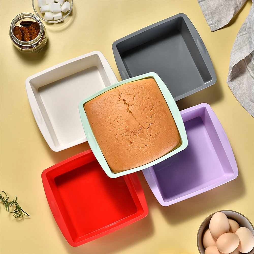 Kitchen Handy Gadgets - แม่พิมพ์เค้กซิลิโคนทรงสี่เหลี่ยม1/4ชิ้นถาดอบแบบง่ายสำหรับเค้กเครื่องมือทำครัวทนทานและอุปกรณ์เสริมสำหรับใช้ในบ้าน