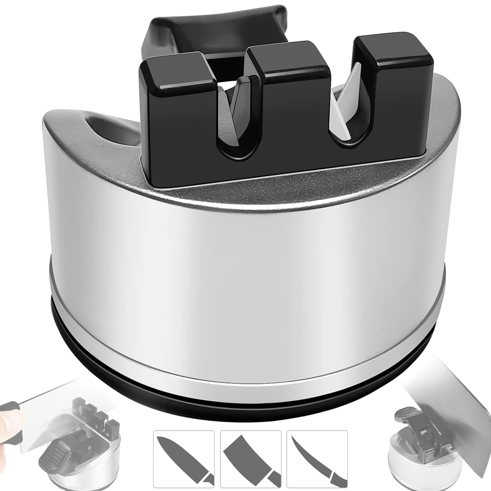 Kitchen Gadgets New 2025 - เครื่องลับมีดแบบแฮนด์ฟรี ปี 2025, เครื่องลับมีดพกพาพร้อมฐานดูด, สำหรับมีดทุกชนิด, อุปกรณ์เสริมสำหรับมีดทำครัว