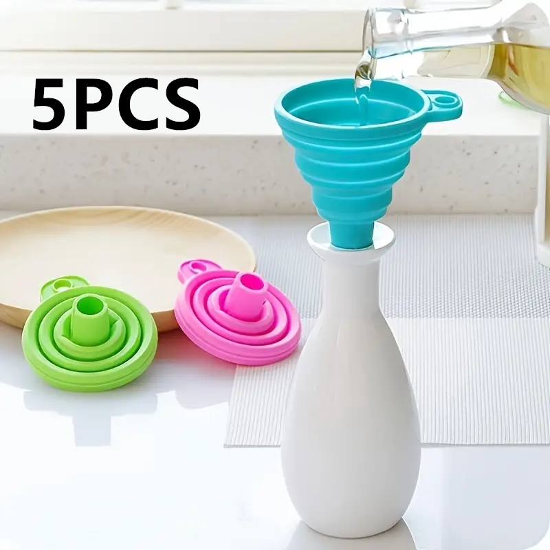 Kitchen Gadgets And Utensils - ซิลิโคนพับช่องทางมัลติฟังก์ชั่แบบพกพา Mini Kitchen Retractable น้ํามันรั่วในครัวเรือน Liquid