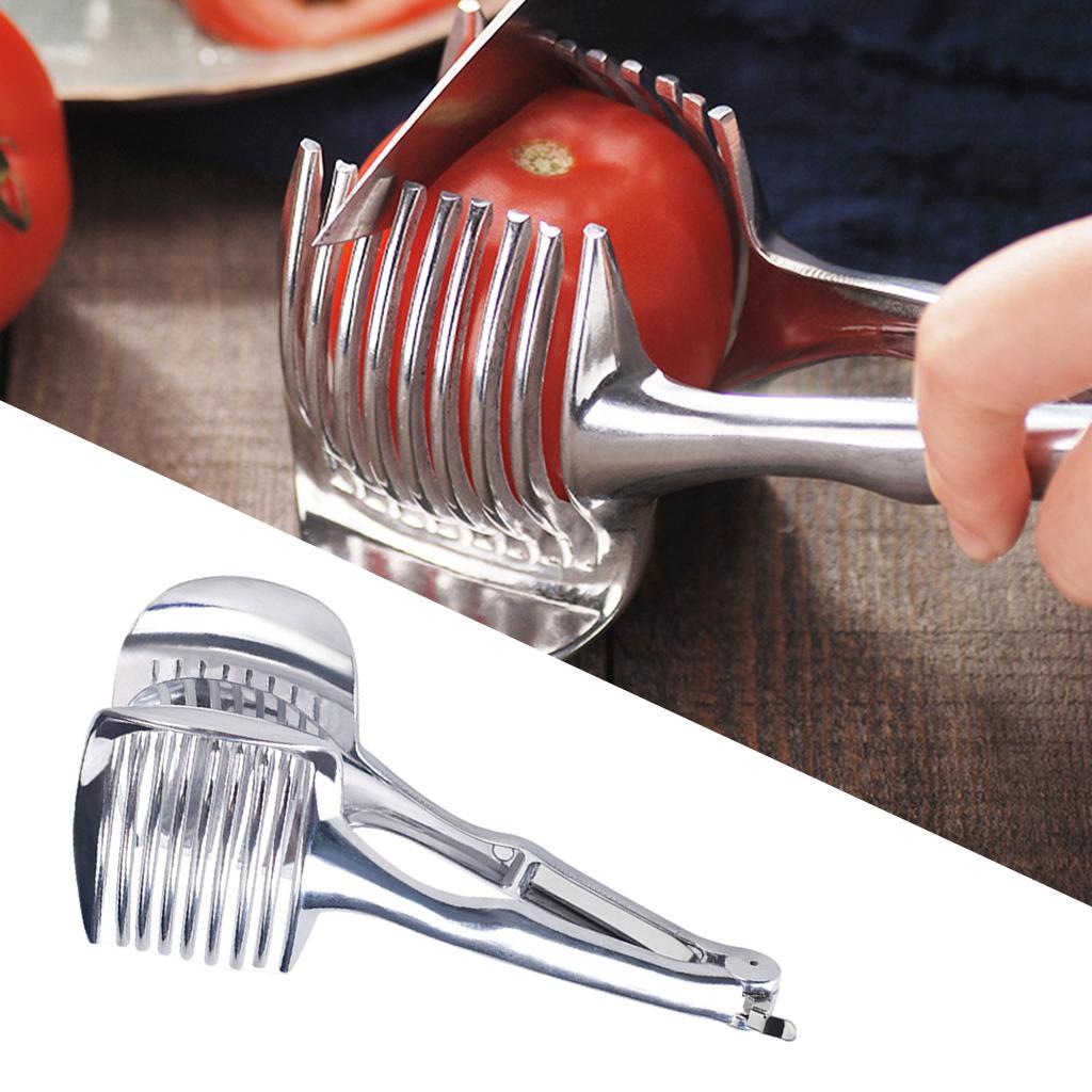 Kitchen Gadgets Made In Usa - ที่ตัดมะเขือเทศมะนาว อลูมิเนียมอัลลอยด์ ที่จับหัวหอมทรงกลม อุปกรณ์เครื่องครัว ที่คีบผลไม้ สำหรับทำอาหารโฮมเมด
