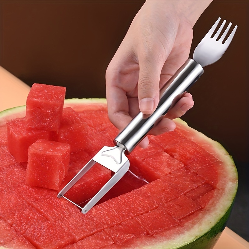 Watermelon Slicer Cutter - ที่ตัดแตงโมสแตนเลสแบบสองฟังก์ชัน ใช้สำหรับหั่นและสับแตงโม