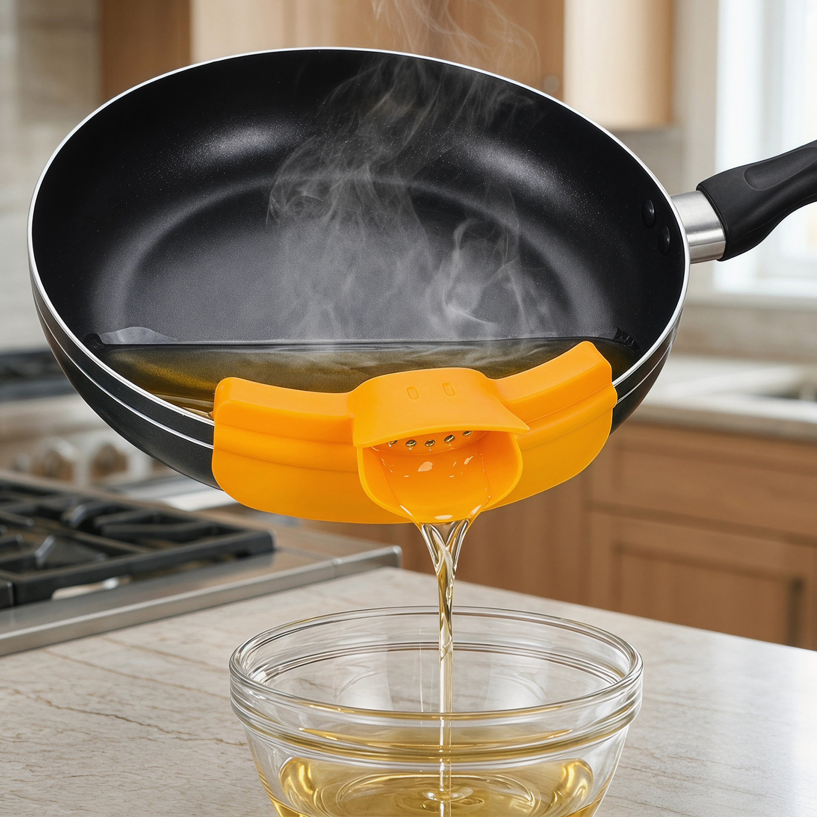 Kitchen Gadgets Made In Usa - กรวยเทซุปแบบหนีบขอบหม้อ ผลิตจากวัสดุปลอดภัย ป้องกันการหก ใช้กรองในหม้อ ชาม กระทะ