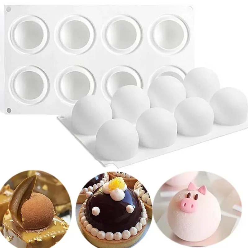 Kitchen Handy Gadgets - 3D Sphere แม่พิมพ์ซิลิโคนสําหรับ Mousse เค้ก Baking