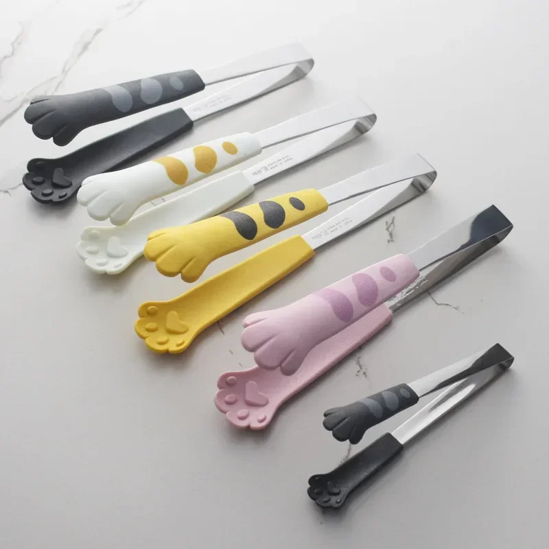 Kitchen Gadgets New 2025 - Cat PAW รูปร่างแหนบอาหารน่ารักการ์ตูนแหนบอาหารสแตนเลสบาร์บีคิวแหนบแซนวิชเบเกอรี่คลิป Gadgets ครัวใหม่ 2025
