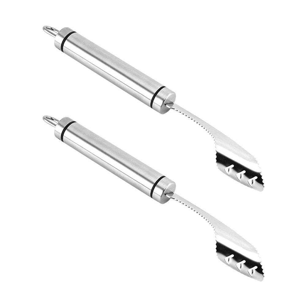Kitchen Gadgets And Tools - ที่คว้านเมล็ดพริกสแตนเลส 2 ชิ้น พร้อมใบเลื่อย ที่คว้านเมล็ดพริก ที่ตัดพริก