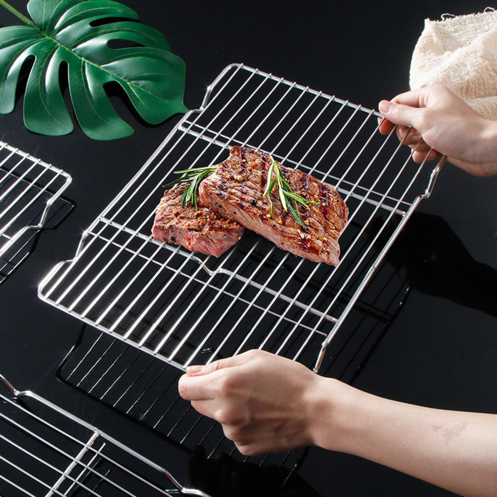 Kitchen Handy Gadgets - สแตนเลสบาร์บีคิวตาข่ายเสื่อReusableความต้านทานความร้อนBBQเบเกอรี่สุทธิPadครัวทำอาหารเตาขาตั้งLinerอุปกรณ์เสริมเครื่องมือ
