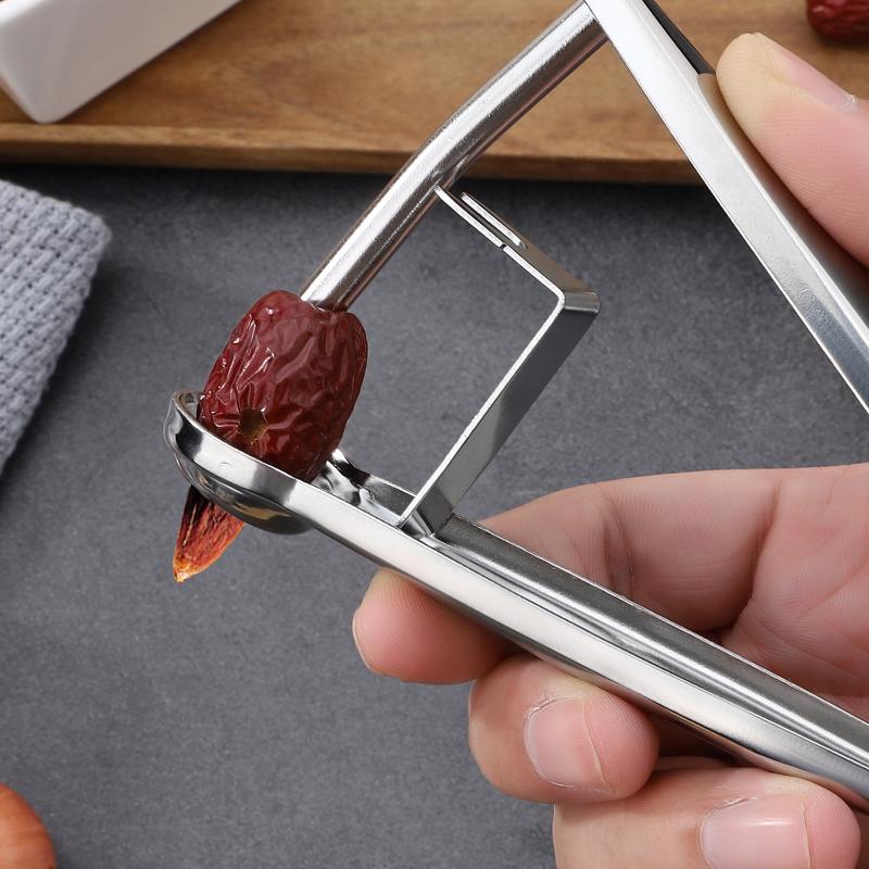 Kitchen Gadgets And Tools - เครื่องมือเอาเมล็ดออกอเนกประสงค์ สำหรับเชอร์รี่ ฮอว์ธอร์น อินทผลัมแดง มะกอก อุปกรณ์เอาเมล็ดออกแบบสร้างสรรค์