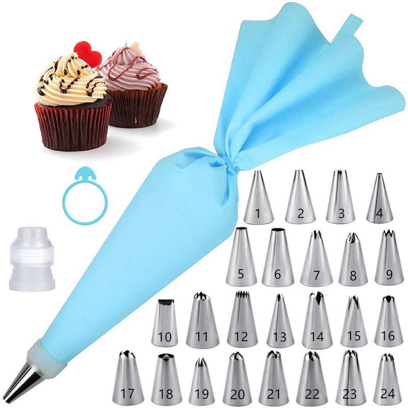 Kitchen Handy Gadgets - หัวฉีดตกแต่งเค้ก อุปกรณ์ทำขนม อุปกรณ์ครัว ถุงบีบครีม และชุดอุปกรณ์ทำเบเกอรี่ ชุดซ็อกเก็ตสแตนเลส