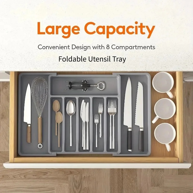 ที่จัดระเบียบช้อนส้อมแบบปรับได - Kitchen Gadgets And Utensils บทวิจารณ์และราคา