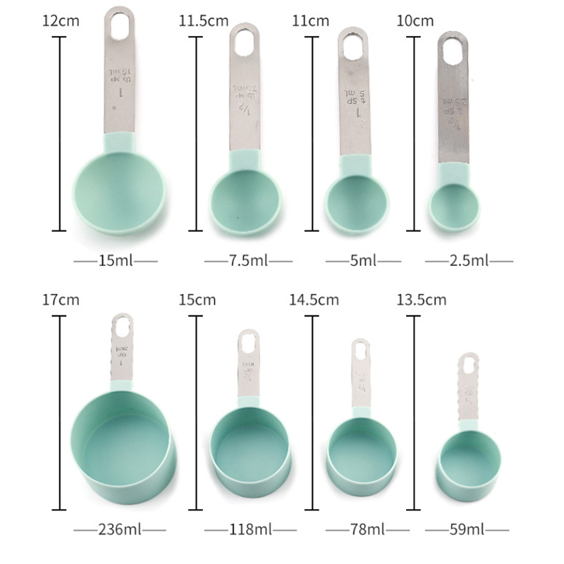 8PCS ถ้วยตวงช้อนชุดสําหรับเบเก - Kitchen Gadgets And Utensils บทวิจารณ์และราคา