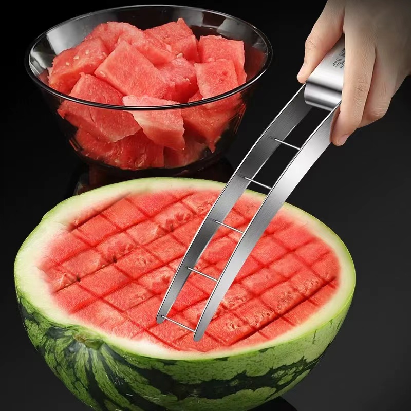 มีดแตงโมสแตนเลสสำหรับใช้ในครัว - Watermelon Slicer Cutter บทวิจารณ์และราคา