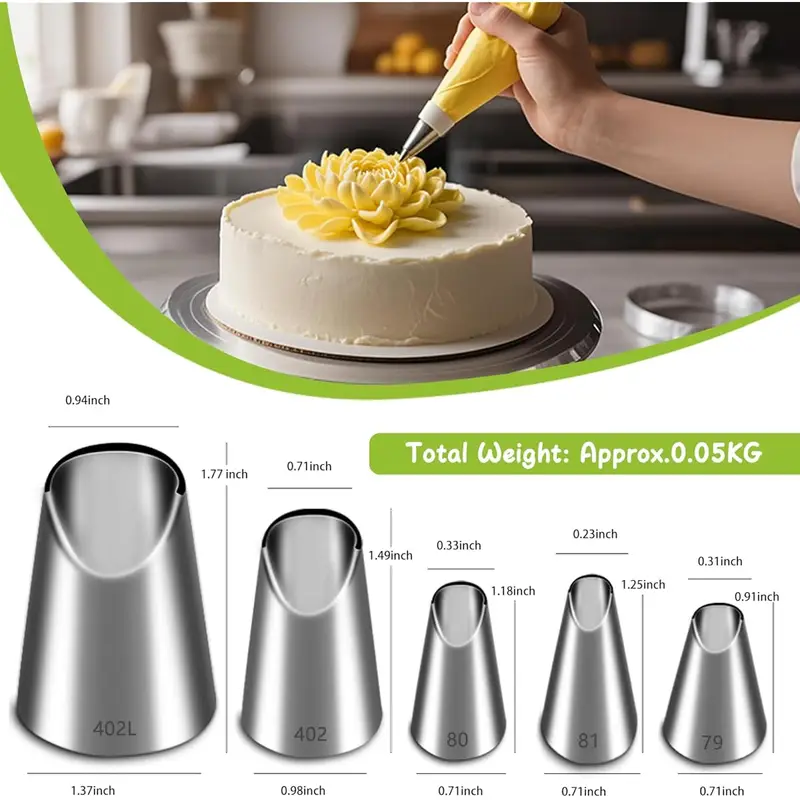 ชุดหัวฉีดสแตนเลส 5 ชิ้น, หัวฉี - Kitchen Handy Gadgets บทวิจารณ์และราคา