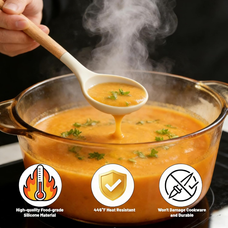 ชุดอุปกรณ์ครัวซิลิโคนด้ามไม้ 1 - Kitchen Gadgets And Utensils บทวิจารณ์และราคา