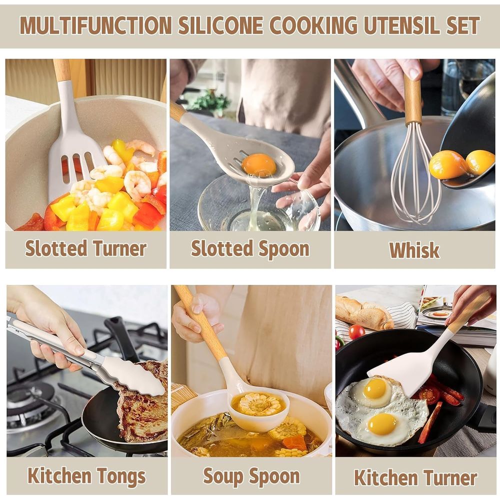 ชุดอุปกรณ์ครัวซิลิโคนเกรดหนาพิ - Kitchen Gadgets And Utensils บทวิจารณ์และราคา