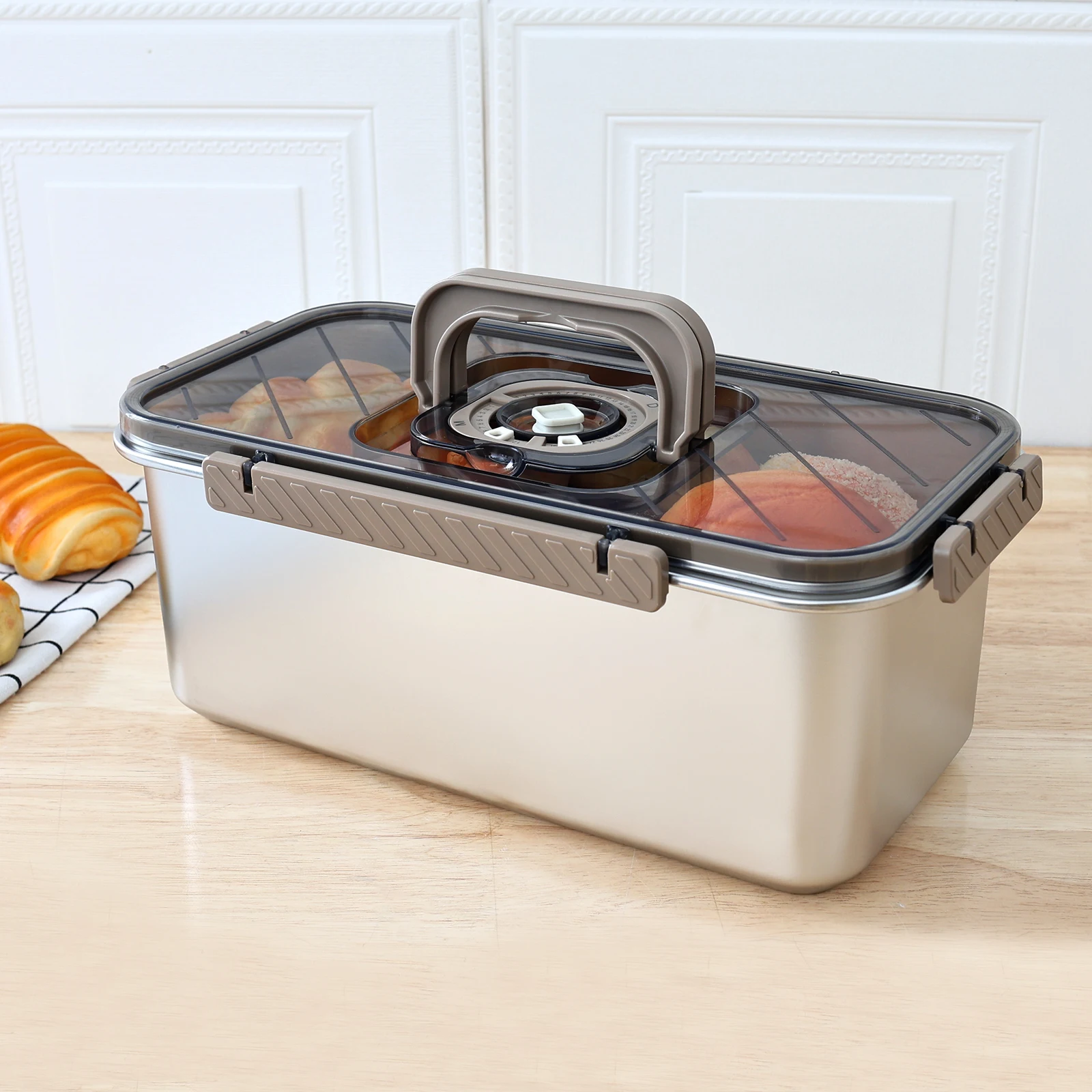 กล่องขนมปังสแตนเลสขนาด 5.8 ลิต - Food Storage Containers บทวิจารณ์และราคา