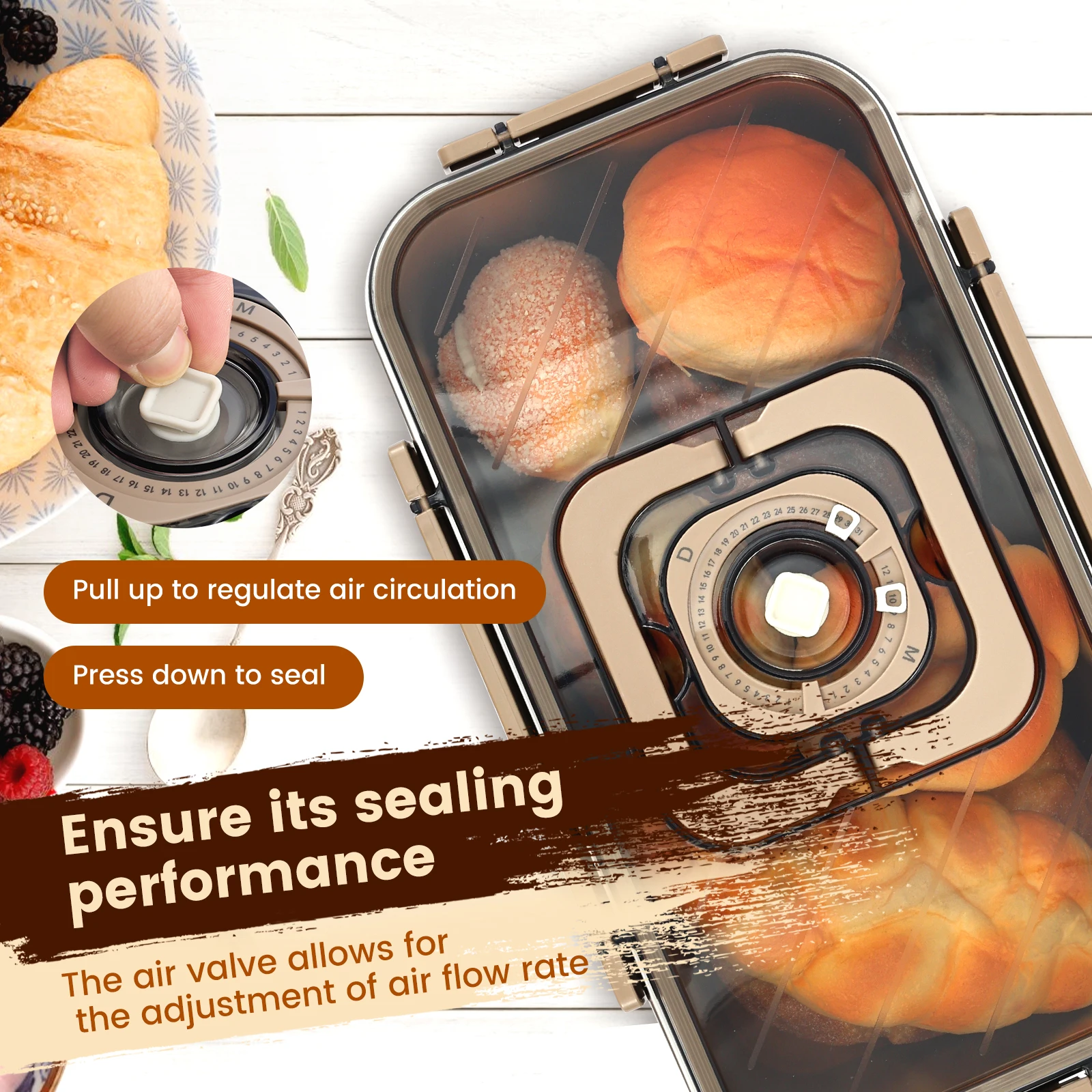 กล่องขนมปังสแตนเลสขนาด 5.8 ลิต - Food Storage Containers บทวิจารณ์และราคา