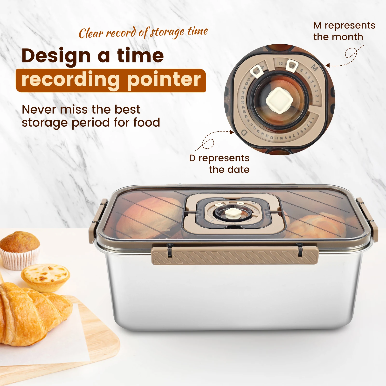 กล่องขนมปังสแตนเลสขนาด 5.8 ลิต - Food Storage Containers บทวิจารณ์และราคา